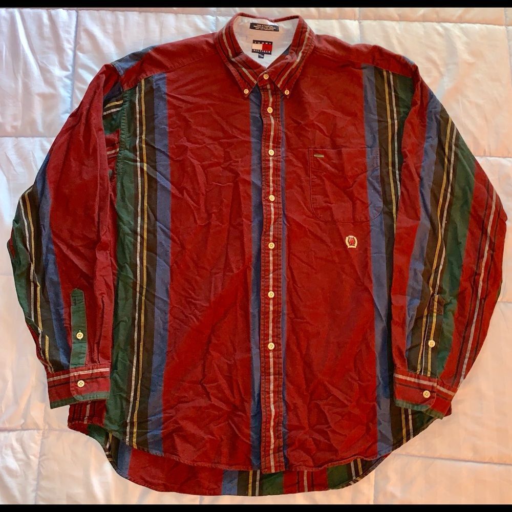 Vintage Tommy Hilfiger Striped Shirt Size 2XL - Picture 1 of 6